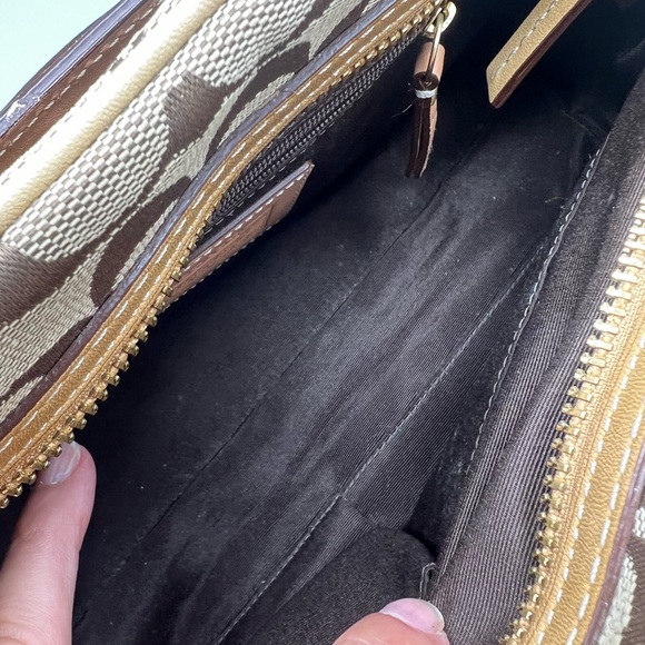 Coach Signature Canvas Top Handle Handbag Brown On Brown Classic Multiple Comp.. - Picture 3 of 14